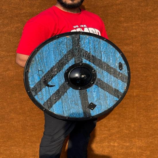 Viking Bark Shield Handcrafted Authentic Battle Worn Design for Collectors Reenactments Gift
