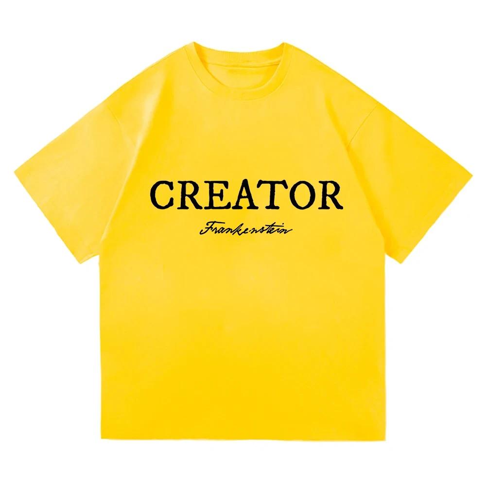 Frankenstein Beauty Creator Tshirts Unisex Streetwear Casual Short Sleeve Oneck Male Tshirt Summer Men Women Letter Print Tees