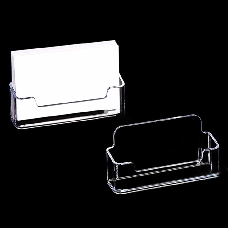 2Pcs Desktop Business Card Casr Display Stand Acrylics Card Stand Desk Business Card Organizers Name Card Storage Casre