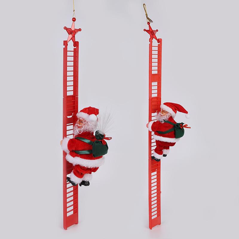 Electric Musical Climbing Santa & Reindeer Cart – Creative Christmas Decoration & Gift