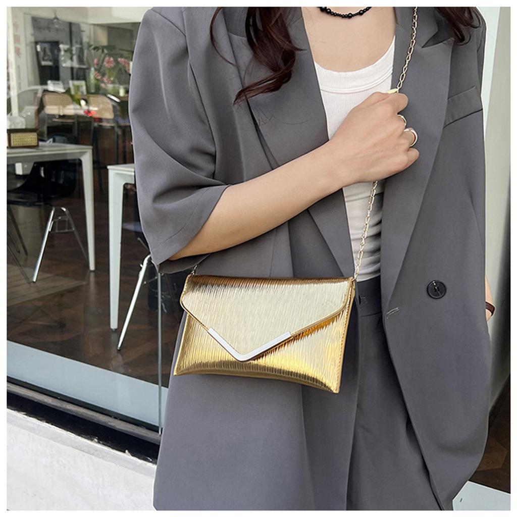 Modna plisowana torebka kopertówka wieczorowa torebka na ramię w kształcie litery V