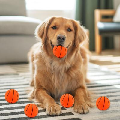 Haustier Kauspielzeug Simulierte Basketballform Bissfest Zähne Reinigen Hundespielzeug Interaktiv Weicher Ton Langeweile Linderung Haustierspielzeug
