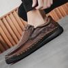 Herren Slipper Retro Freizeitschuhe Übergröße Handgefertigt Echtes Leder Freizeitstiefel Anzug Lässige Hochzeitsschuhe
