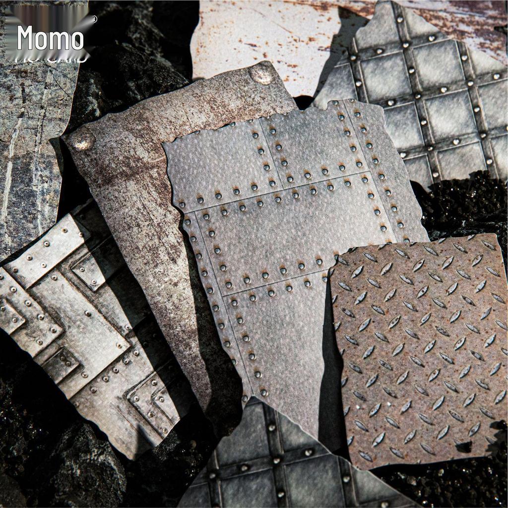 Momo Special Letterpress Embossed Paper - Rust Stains Series: 8 Types of Journal Collage Base Material
