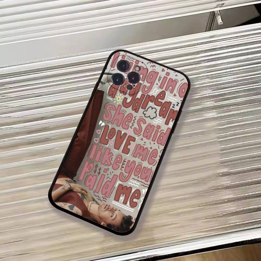H-HaRRy Music S-Styles Phone Case For iPhone 17,16,15,14,13,12,11 Plus,Pro Max,XS,Soft Black Cover