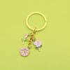 New Daisy Flower Cartoon Heart Keychain Pendant - Cute Girlish Bag Charm
