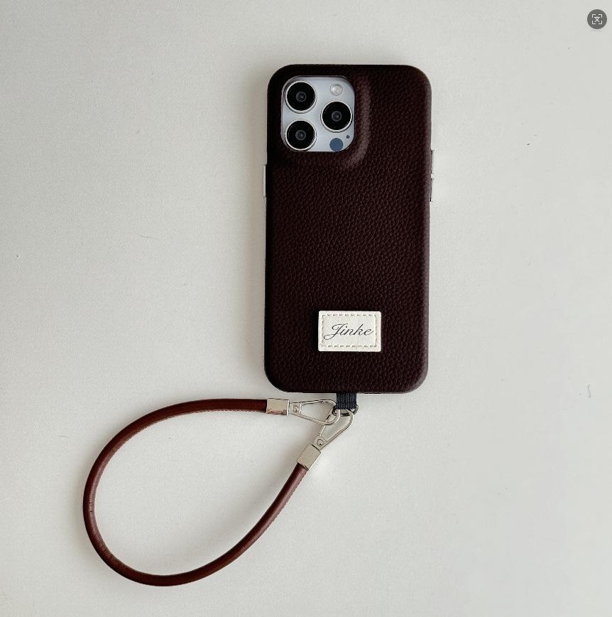 Full Coverage Leather Lanyard Case for iPhone 14/13/12 Pro Max - Drop Protection