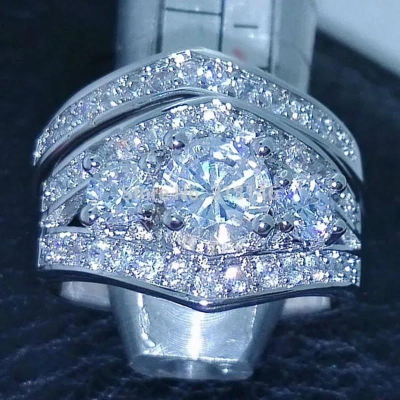 Ensemble de bagues de forme géométrique pour femmes, nouveau design, bijoux de mariage, couleur argent de haute qualité, 2 pièces, accessoire de luxe, nouvelle collection