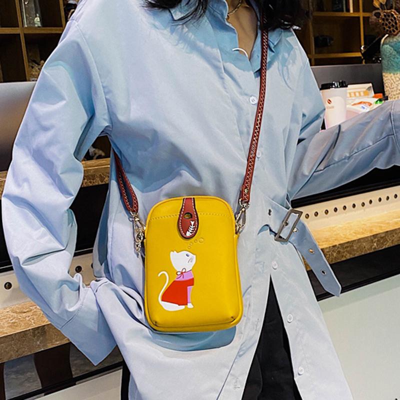 Cute Cat Crossbody Bags for Girl Mobile Phone Bag Female Luxury Designer Women's Bag 2024 Winter Trend Shoulder Bag