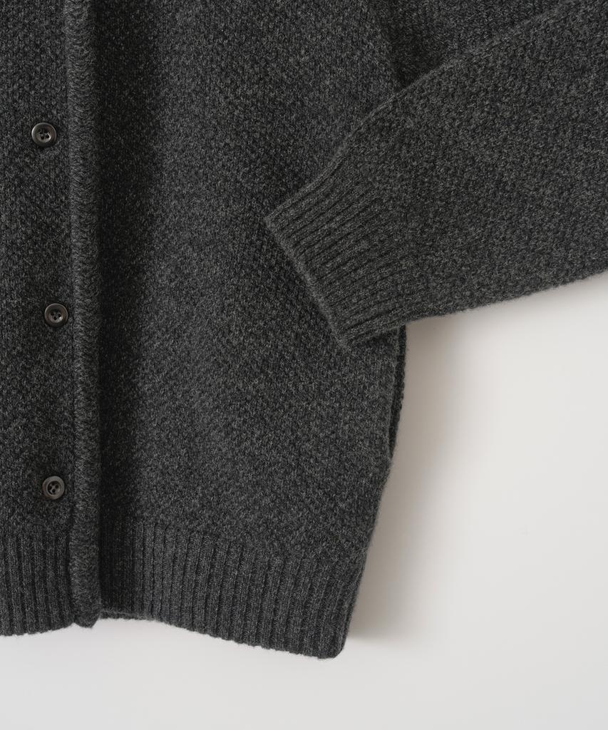 ANOTHER OFFICE WOMEN W. Moss Stitch Double Cardigan (Charcoal)