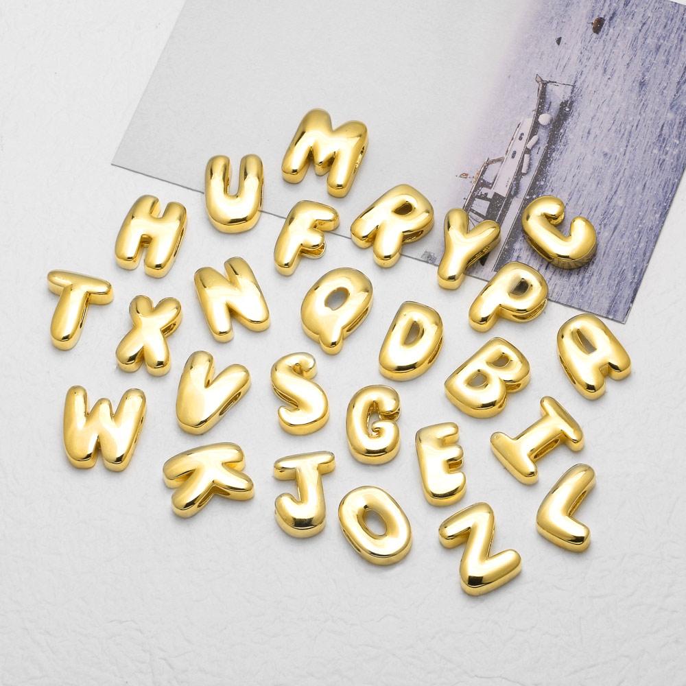 1pcs for Necklace Copper Gold Plated Crystal Alphabet Jewelry Making Component Gold Color Polish 26 Letters Pendant