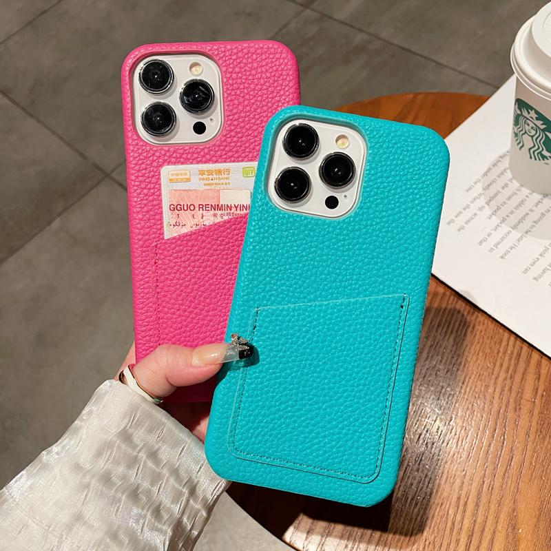 Luxury Brand Skin Card Package Lichee Pattern Pu Leather Phone Case For Iphone 14 13 7 8 Plus X 12 Xr Max 11 Pro Se Mini Cover