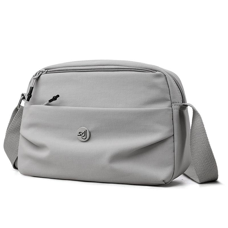 Women Small Capacity Tote Bag Waterproof Nylon Multi-Compartment Shoulder Bag Office Commute Crossbody Purse with Soft Fabric