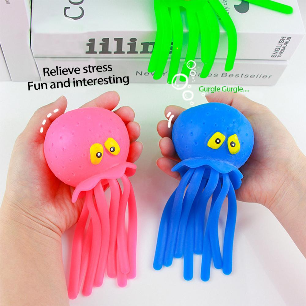 Octopus Squishy Lekesett for barn - Perfekt for bad, basseng, strand; Flott for avslapning og lek