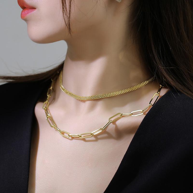 Trendy And Cold Wind Stacked Chain, Temperament Snake Bone Chain Sexy Necklace