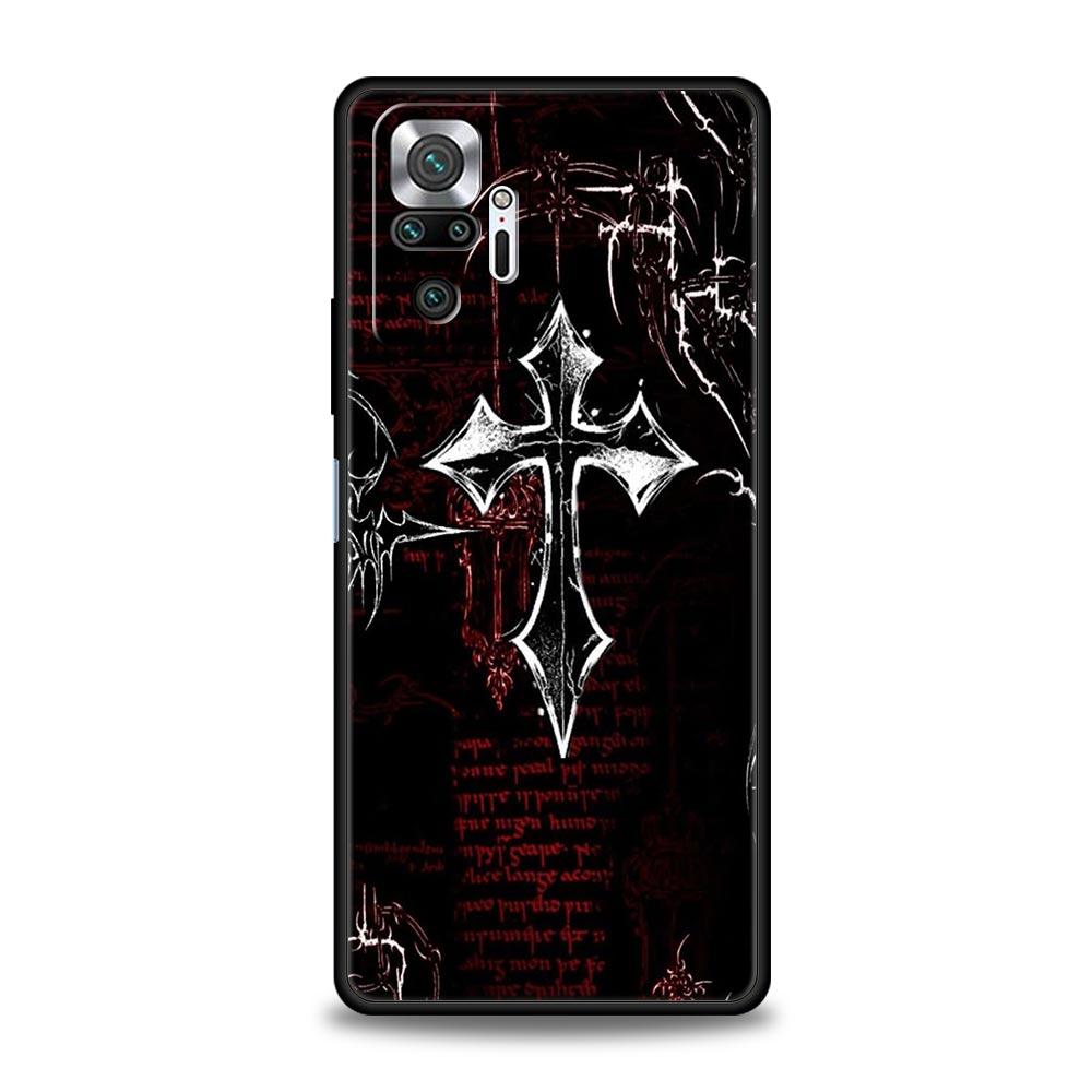 Cross Pattern Element Design Phone Case Cover for Redmi 14C 10C Note 15 14 13 12 10 11 K40 Pro Plus 5G Soft TPU Shockproof Capas
