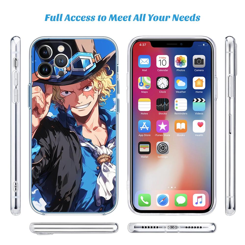 FM42 One Piece Sabo Soft Shell Transparent Phone Case for Motorola Moto G7 G8 G9 G84 G85 G73 G24 G15 Z2 Play Power Plus