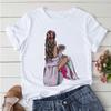 Flower Pretty Girl Fashion Trend Oversized Tops Custom T-Shirt Kawaii O-Neck Tshirt Soft Clothes For Women Female Tee-Shirt