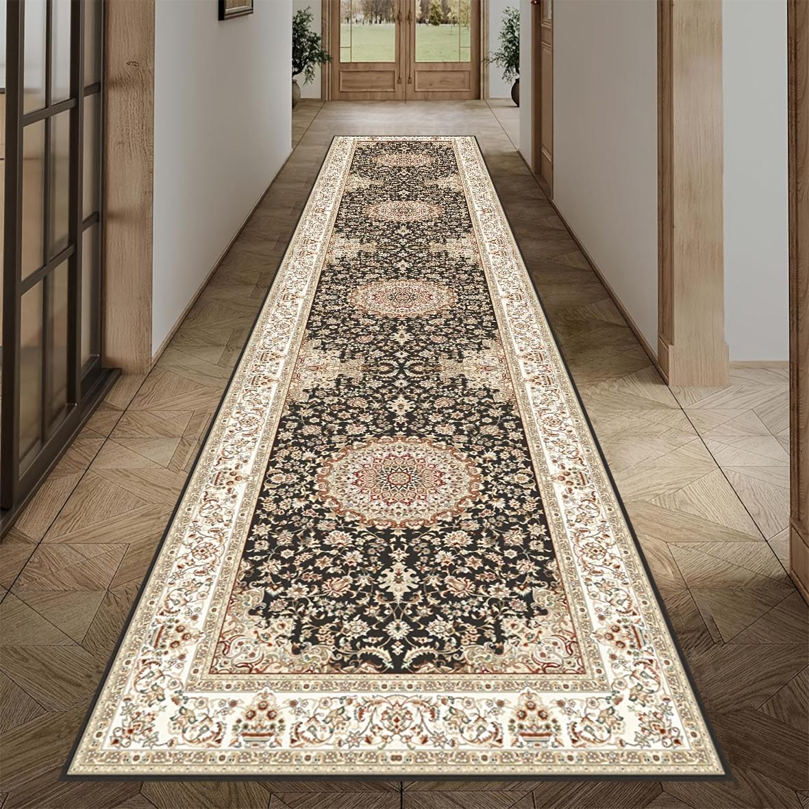 

VIKAMA Luxury Bohemian Runner Rug Entrance Hallway Long Runner Bedroom Kitchen Non-Slip Washable Floor Mat Home Decor 50x160cm 20x63inch