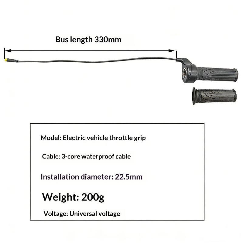 1 Par 20X Scooter Hastigheds Gasgreb 12V Til 72V Til 22,2 Mm Styr Elektrisk Cykel Gasgreb Med 3-Pins Vandtæt Stik