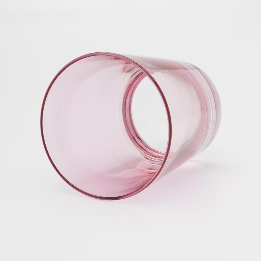 Otsuka Glass "Pinsale" Rocks Glass, Old, Large, Approx. 260ml, Pink, Made In Japan, 6740-722-4-1P