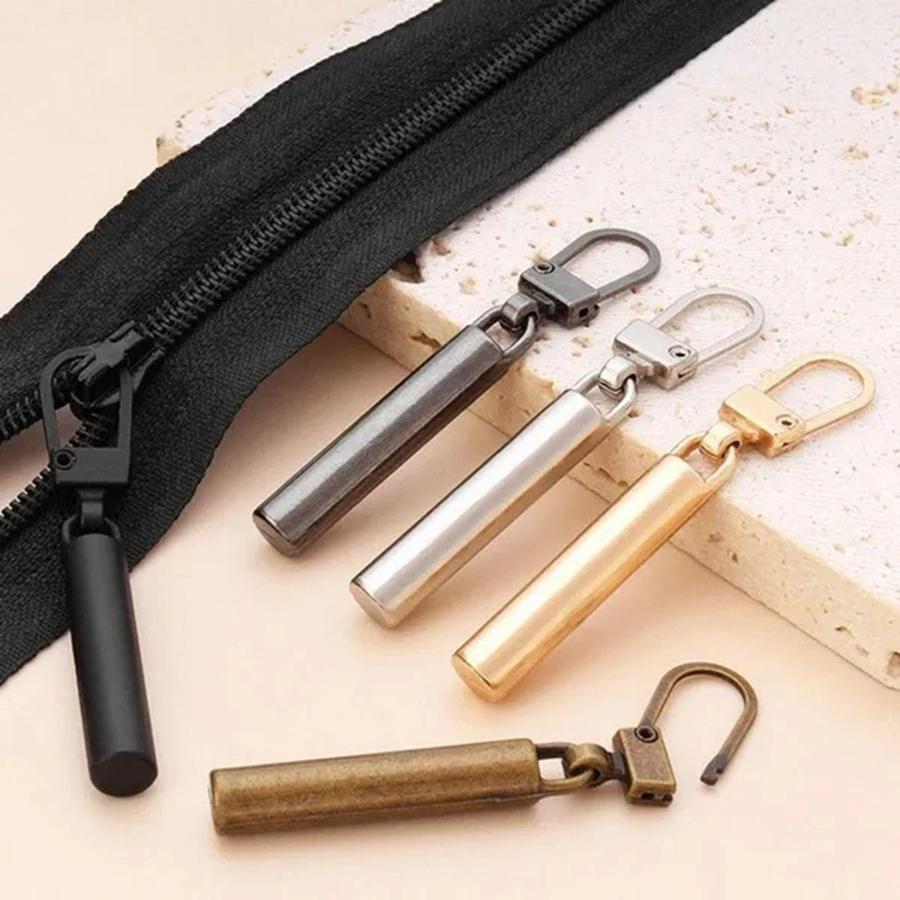 5 Stück abnehmbare Metall-Reißverschluss-Abzieher Reißverschluss-Schieber Kopf Reißverschluss-Zuglasche DIY Nähen Taschen Daunenjacke Reißverschlüsse Schieber-Reparatur-Sets