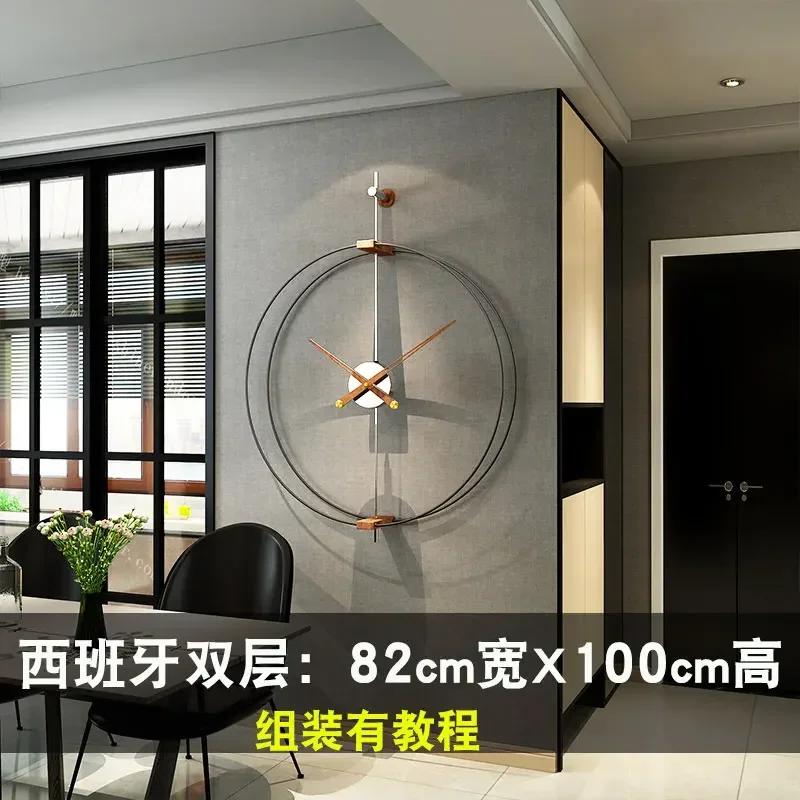 Spain Large Wall Clock Modern Silent Watches LED Light Creative Houde Led Gold Clocks Home Decor Living Room Decoration LQU2C7V3