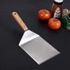 Stainless Steel Curved Shovel with Beech Handle for Pizza, Cake, Pancake, Griddle, Steak, and Cooking.