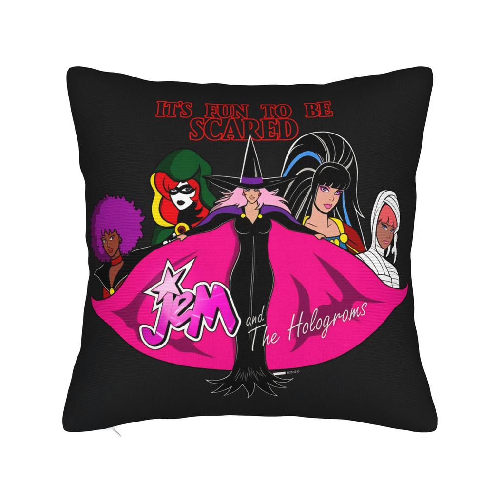 Kpop Style Jem And The Holograms Pillow Cover Comfy Cushion Cover Vintage Pillow Case For Sofa Couch Bed Living Room
