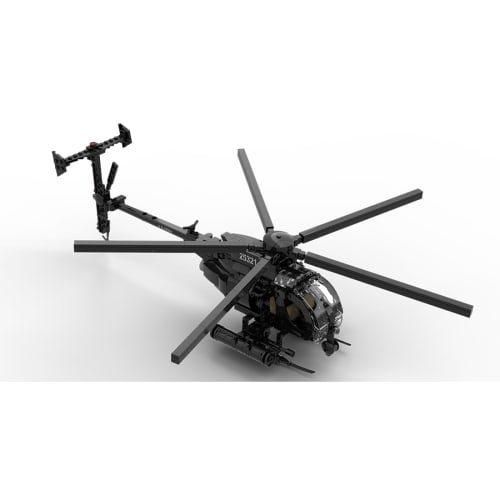 XMBRICDIYY MH-6 Little Bird Helicopter Model Kit, 595 Piece Military Airplane Building Block Assembly MOC Set, MOC-88275
