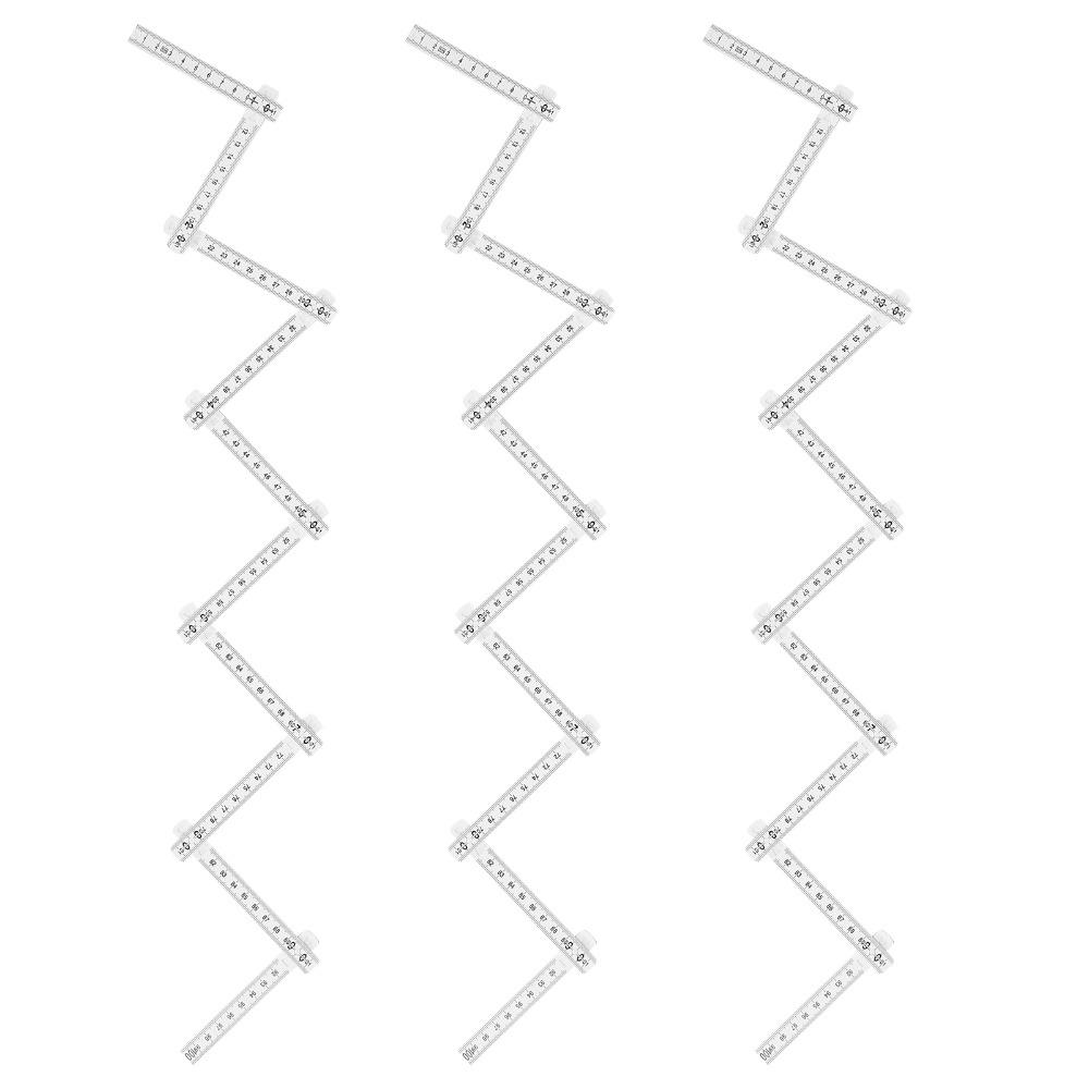 3PCS 10 Fold Folding Ruler Plastic Linear Measurement Tools Durable Metric Measuring Tool  Carpentry