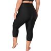 CHARMLEAKS Plus Size Swim Pants for Women High Waisted Swim Capris Waistband Pockets Swim Shorts Swimming Leggings