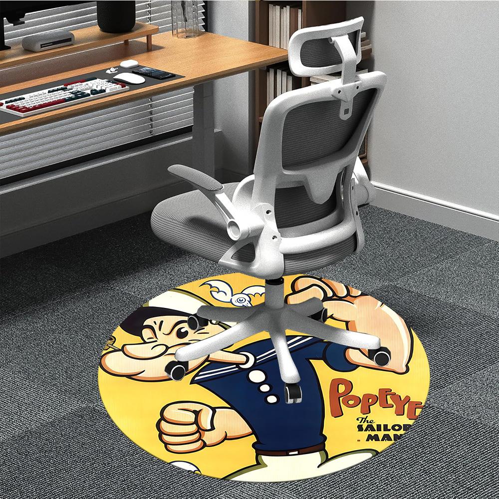 

1pc Popeye Sailor Office Round Area Rug,Bedroom Living Room Home Decor, Room Deco a1016099 80cm by 80cm