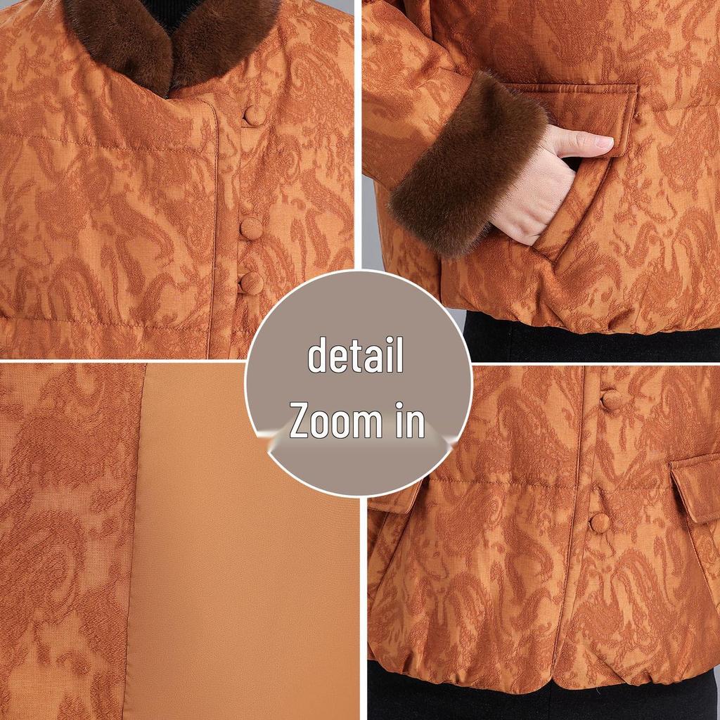 2025 New Chinese Style Winter Down Jacket for Middle-Aged and Elderly Women