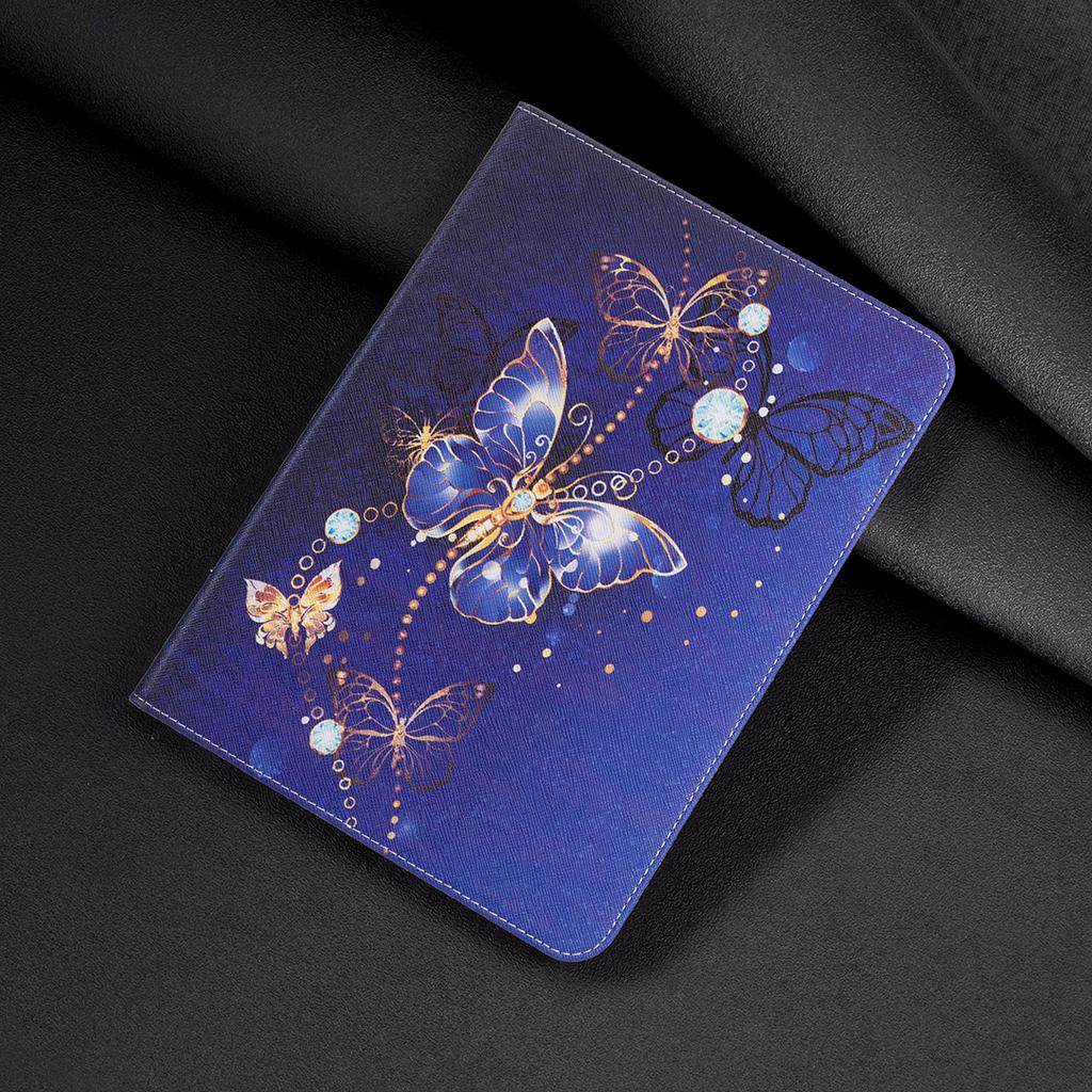 Applicable To iPad Air 13 Tablet Leather Case, Samsung Tab A9plus Cartoon Bear Butterfly Flower Painting Card