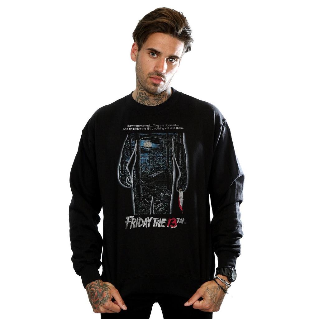 Friday the 13th Mens Distressed Poster Sweatshirt