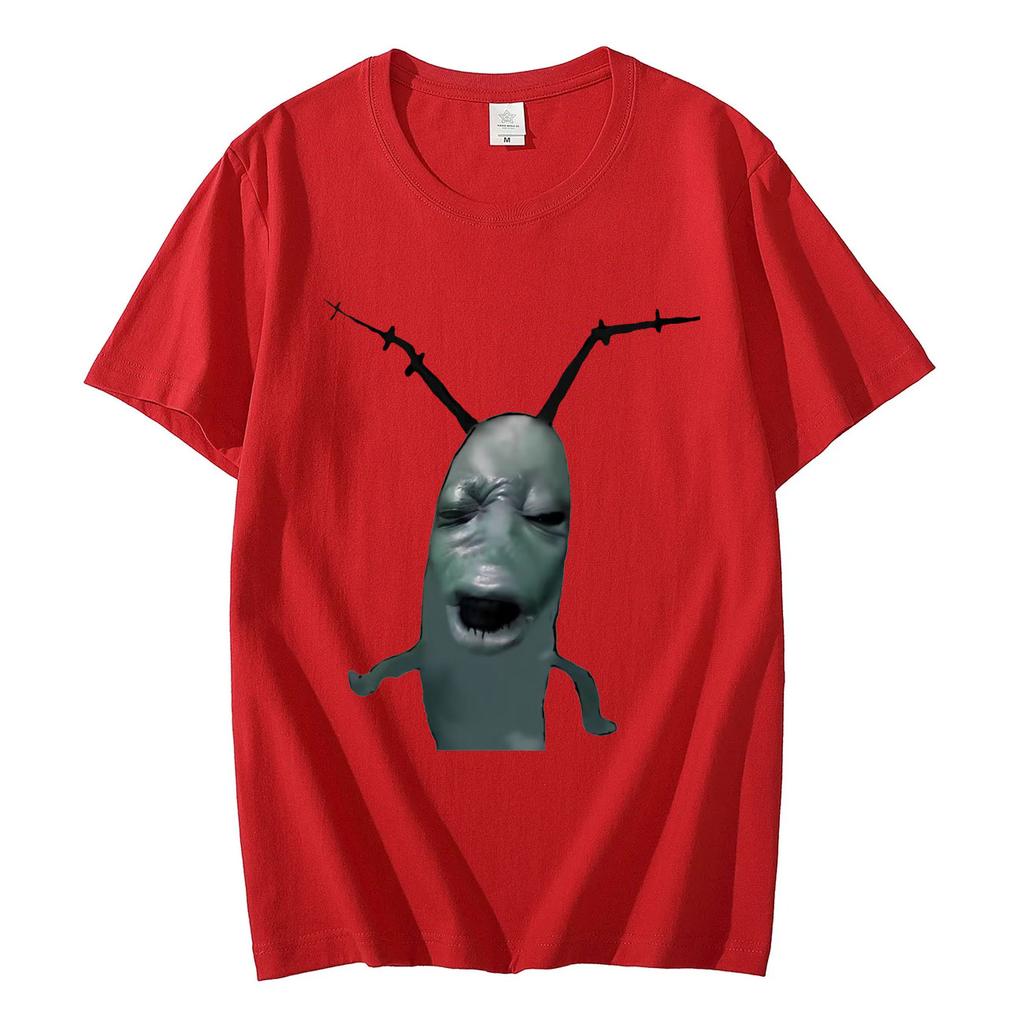 Cursed Plankton Funny Meme Graphic T Shirts Casual Comfort Short Sleeve Tshirt High Quality Fashion Oversized Tshirts Unisex