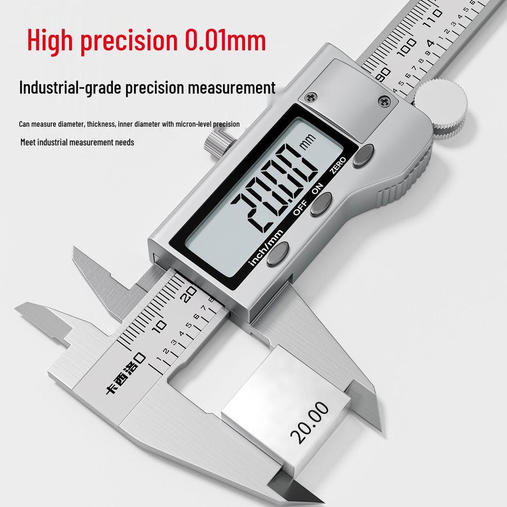High-Precision Digital Vernier Caliper - Small Industrial Grade Metal Electronic Depth & Height Measurement Tool