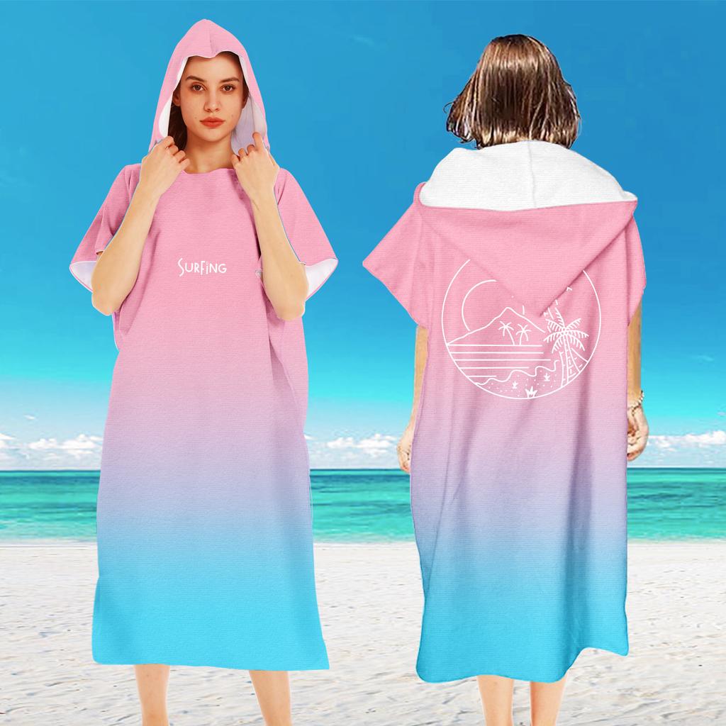 Strandtuch mit Kapuze Mikrofaser Kapuzen-Badetuch Poncho Heiß Schnelltrocknend Sandfreies Kapuzentuch für Erwachsene Männer Frauen