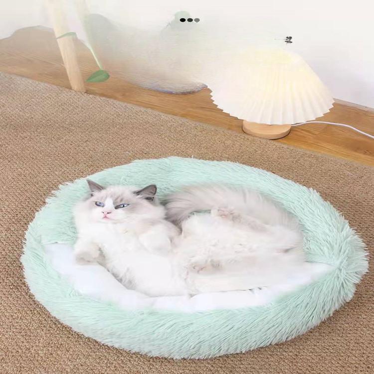 

Гнездо для кошек на все времена года Зимнее теплое глубокое гнездо для сна Яйцо-тарт Гнездо для кошек Коврик для кошек Коврик для сна 40cm