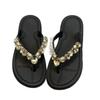 Women's Rhinestone Embellished Flip Flop Sandals with Cushioned Footbed and Durable Sole for Casual Outdoor Wear