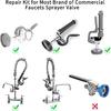 3 Pack Pre-Rinse Spray Valve Repair Kit for Most Commercial Kitchen Sink Faucet Dish Sprayer 1.42 GPM Spray Face Bumper and Screw Repair Part, Grey