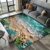 New Starfish Beach Shell Sea Star Sand Carpet Rug for Living Room Bedroom Home Sofa Decoration,Kids Play Non-slip Floor Mat