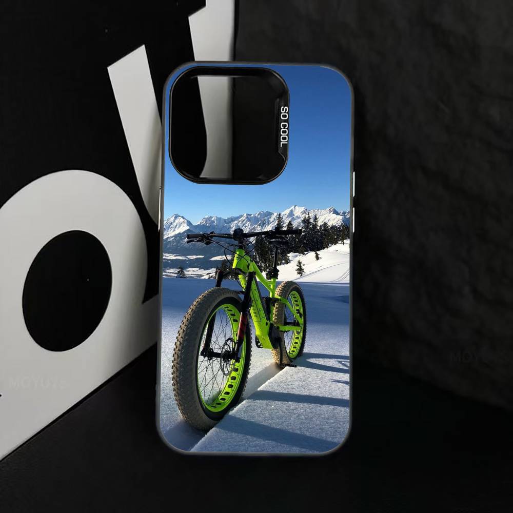 C-Cool M-Mountain Bicycle Bike Phone Case For iPhone 17,16,15,14,13,12,11 Plus,Pro Max,XS,Colored Silver Plated Inside Cover iPhone17PRO