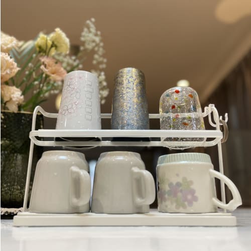 CRIMOCA Wide Jug/Water Bottle Stand/Cup Stand/Bottle Drainer, Approx. 31cm W x 12cm D x 19.5cm H, Slim Drainer Tray for Next to the Sink, Glasses, Bab