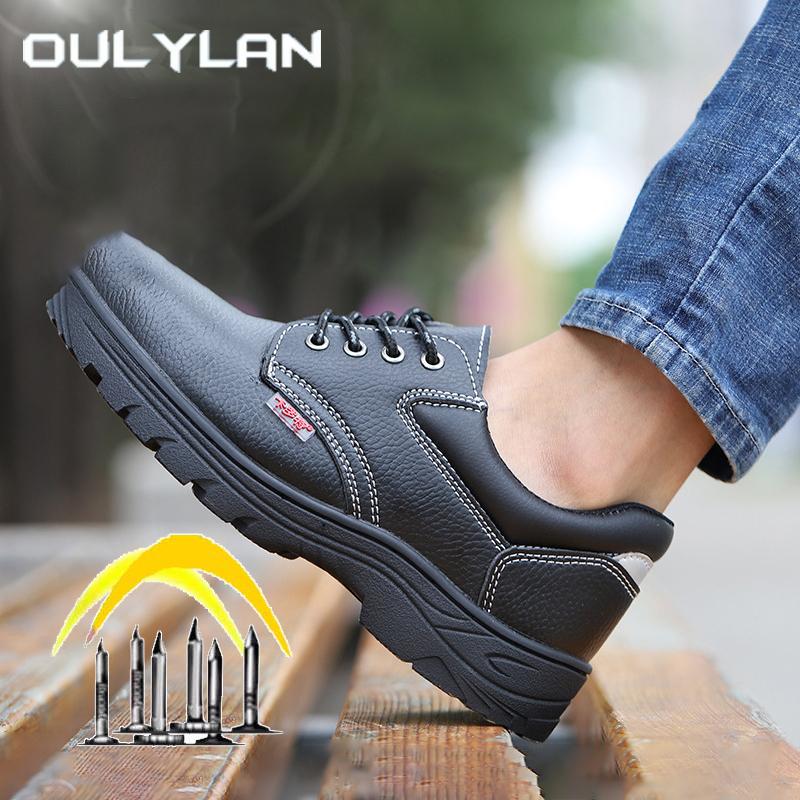 Oulylan Men Lightweight Protection Shoes Anti Smashing Steel Toe Safety Boots Anti Piercing Waterproof Work Footwear Size 38-46