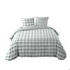 Parure de lit 260 x 240 cm Victoire a carreaux sauge