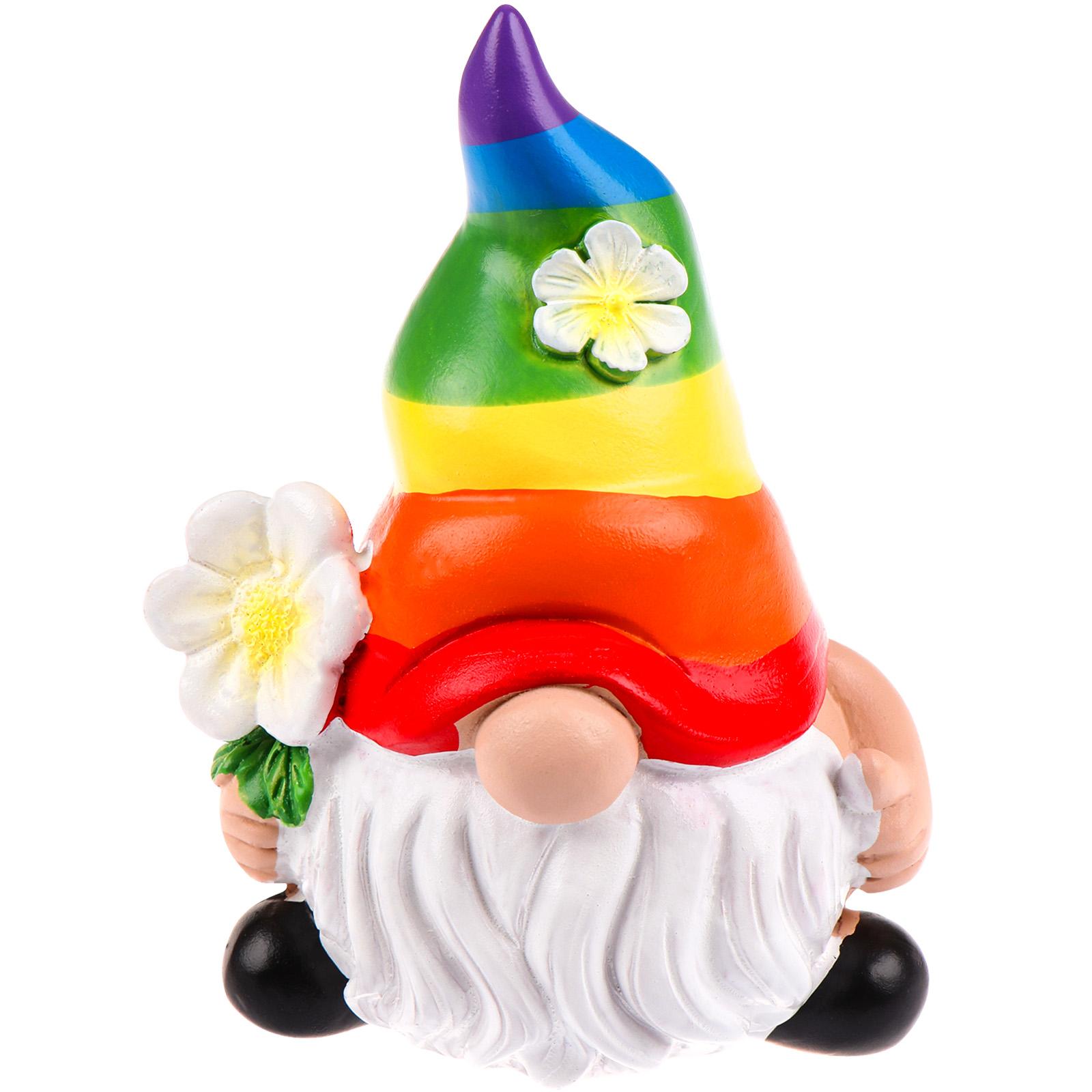 Garden Rainbow Gnome Resin Statue, Faceless Doll Figures Miniature Home Decorati армия зеленый