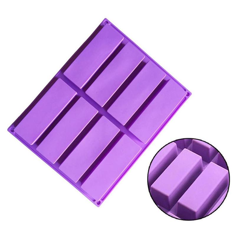 8-Cavity Silicone Baking Mould Rectangl Chocolate Fondant Molds Making Chocolate Bar Mold Soap Handmade Supplies