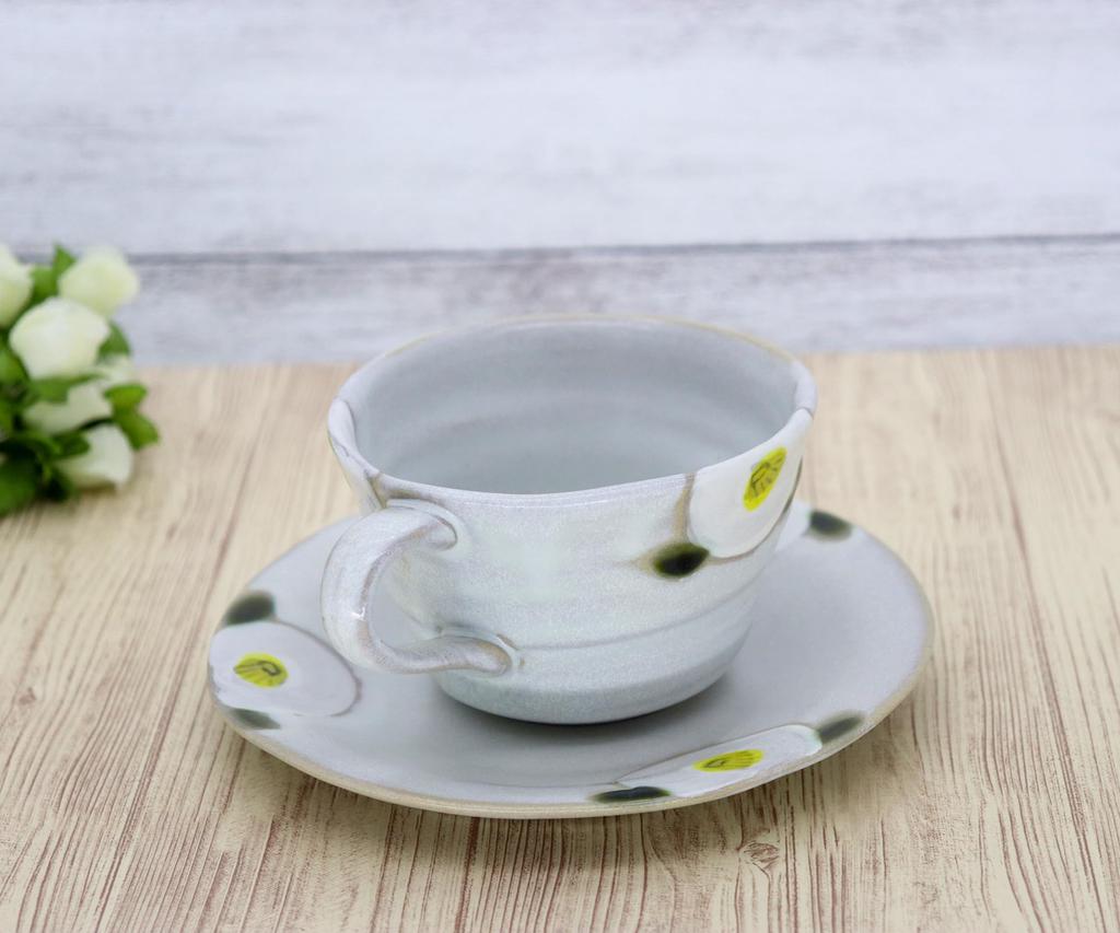 Craftsman House Seto Ware Mug Saucer Set Cup White Traditional Japanese House Cafe Made In Japan & (Coffee & Saucer) Camellia, Style,